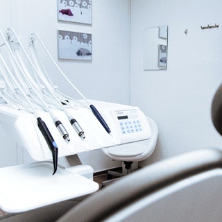 Empty dental chair at modern dental practice