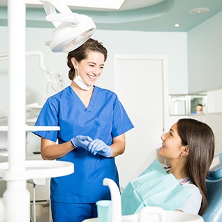 Patient in Pembroke Pines talking to dentist about SureSmile